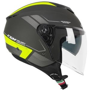 CGM Open Face helm, 126G IPER CITY grafiet neongeel mat, XS (53-54 cm)