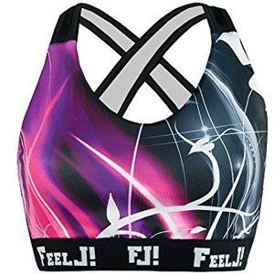 Feel Joy Glam Sportbeha voor dames, Zwart/Roze