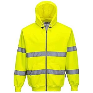 Hi-Vis hoodie met ritssluiting voor, geel, maat XL
