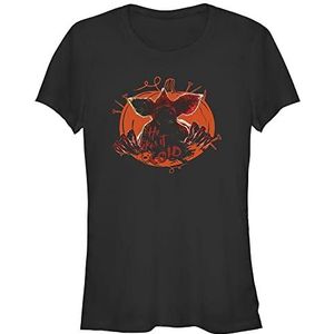 Stranger Things T- Shirt À Manches Courtes Cold Monster Femme, Noir, S