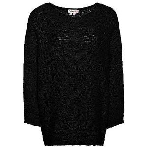 Ebeeza Women's Femmes Casual Tricot Col Rond Polyester Noir Taille XS/S Pullover Sweater, Noir, XS