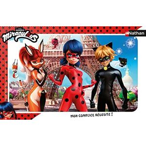 Nathan - Kinderpuzzel - 15-delige lijst - Ladybug, zwarte kat en rode rena - Miraculous - meisjes of jongens vanaf 3 jaar - hoogwaardige puzzel - dik en duurzaam karton - superhelden - 86173