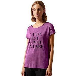 Street One Dames zomer bedrukt T-shirt, Meta Lila