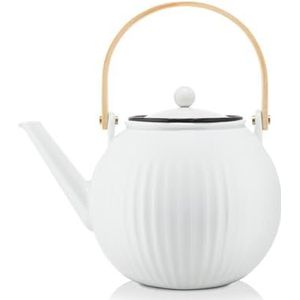 glazen theepot 1.0l 3-delige theepot met geïntegreerde roestvrijstalen zeef en glazen