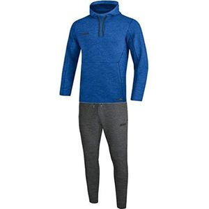 JAKO Premium Basics trainingspak voor dames met capuchon, marineblauw gem�êleerd, maat 44, koningsblauw gemêleerd