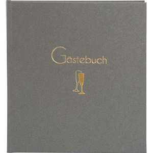 goldbuch Gastenboek Cheers, gastenboek fotoalbum met 176 witte pagina's en bladwijzers, gestructureerde papieren omslag met reliëf, fotoboek, papier, ca. 23 x 25 x 2 cm