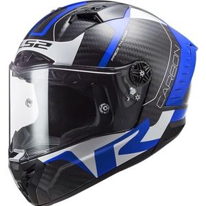 LS2, Casque de moto intégral Thunder Carbon Racing FF805 Bleu/blanc S