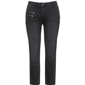 Ulla Popken Sarah dames jeans met ritssluiting, Zwart (zwart 75128310)