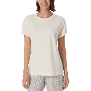 Schiesser T-shirt de nuit à manches courtes pour femme en coton mélangé + relax, Crème 181192, 44