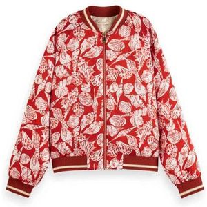 Scotch & Soda Veste bomber réversible imprimée pour femme, Shell Batik Terracotta 7241, M