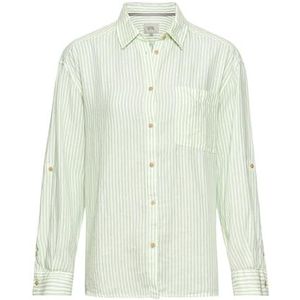 camel active Chemisier à rayures pour femme, coupe décontractée, pistache, M