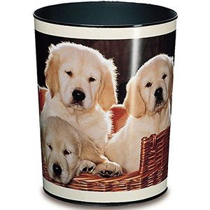 Läufer 26551 Prullenbak voor honden, 13 liter, perfect voor de kinderkamer, rond, stevige kunststof, verschillende motieven, 24.5 x 24.5 x 30 cm