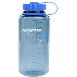 Nalgene Sustain Tritan BPA-vrije waterfles van 50% kunststof afval, 947,2 g, brede opening, rookgrijs