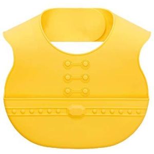 Naforye Babyslabbetje van siliconen, waterdicht, vuilafstotend, met voorvak - geel, 200 g
