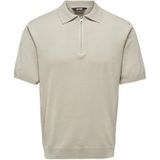 ONLY & SONS Onswyler Life Reg 14 Ss Zip Poloshirt voor heren, Zilveren voering.