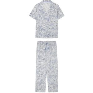 Women'secret 1% Cotton Classic Paisley Ensemble de pyjama, imprimé écru, taille L pour femme, Imprimé écru, L