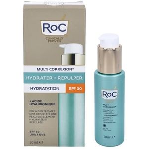 RoC - Multi Correxion Hydrate + Plump Moisturiser SPF 30 - Anti-Rimpel en Huidveroudering - Vermindert Fijne Lijntjes en Rimpels - UVA/B Bescherming - met Hyaluronzuur - 50 ml