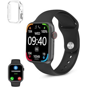 KSIX Urban 4 Mini-smartwatch met oproepen en meldingen, sportmodi, activiteitenarmband, gezondheidsmonitor, 1,74 inch display, spraakassistent, iOS- en Android-app, zwart, zwart, zwart.