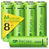 GP ReCyko Rechargeable AA batterijen - Oplaadbare batterijen AA (2100mAh) - 8 stuks