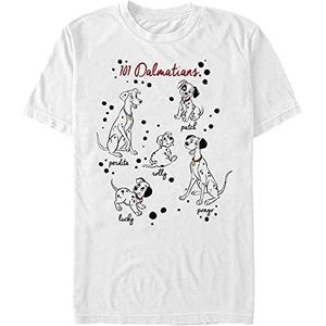 Disney 101 Dalmatiërs - Puppy Names Organic T-shirt met korte mouwen uniseks T-shirt, Wit