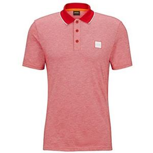BOSS PeOxford Poloshirt voor heren van piqué katoen met logo, rood, L, Rood