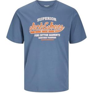 JACK & JONES Jjelogo Ss Ss25 Sn T-shirt met ronde hals en 2 hals voor heren, oceanview