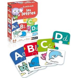 Nathan - De kleine school, de letters – combineer de letter met de afbeelding – leren van het alfabet – educatief spel – set van 6 progressieve spelletjes, voor kinderen van 3 tot 5 jaar