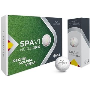 CONDOR Golf SPA V1 Nucleo Eco high-performance golfbal, ontworpen voor afstand en controle, Spaanse productie, 12 stuks