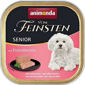 Vom Feinsten Senior Animonda hondenvoer, natvoer voor honden vanaf 7 jaar, met kalkoenharten, 22 x 150 g