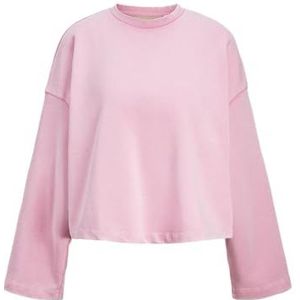 JACK & JONES Jxelizabeth Loose Ls Short Crew SWT Sweat-shirt pour femme, Moonlite Mauve/Détail:acid Wash, XS