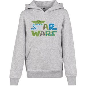 Mister Tee Star Wars kinderhoodie met kleurrijk logo, grijs, 122-128, grijs.