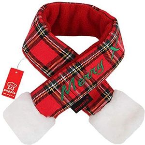 Puppia Kerstman sjaal geruit rood maat XL