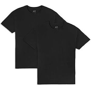 Fruit of the Loom Eversoft T-shirts met korte mouwen van katoen (normaal en groot en groot) T-shirt voor heren, Crew - 2 stuks - zwart