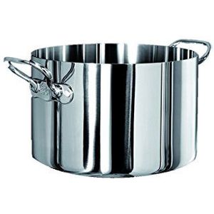 Pentole Agnelli ALUM10424 steelpan van aluminium met 2 handgrepen, zilverkleurig