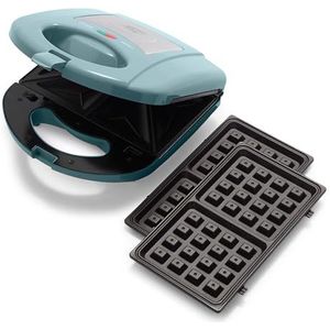 GreenChef - 3-in-1 Panin - Wafel en Croque Machine - Verwisselbare Platen - Blauwgrijs - PFAS-vrij