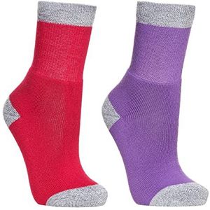 Trespass 2 paar comfortabele sokken voor meisjes, Framboos Marl/Alto Marl