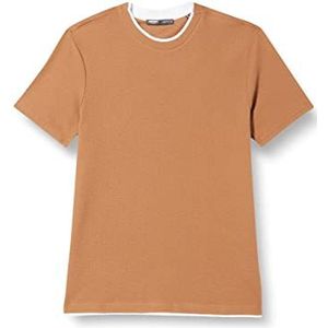 Koton Basic T-shirt met korte mouwen en ronde hals T-shirt voor heren, Bruin (517)