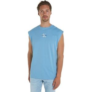 Calvin Klein Jeans Autres t-shirts en tricot pour homme, Bleu (Dusk Blue), S