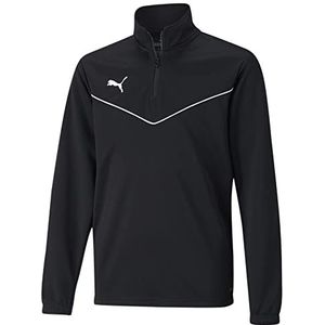PUMA Teamrise Sweatshirt voor jongens, 1/4 rits, Puma zwart/wit