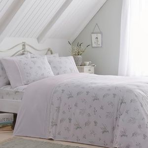 Dreams & Drapes Decoratieve Chloe beddengoedset met kanten rand, lila kingsize