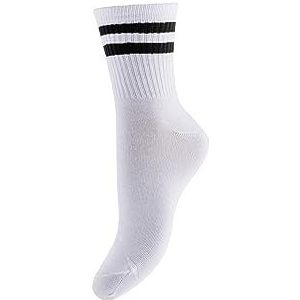 PIECES Pccally Socks Noos damessokken, Glanzend wit/strepen: BLC