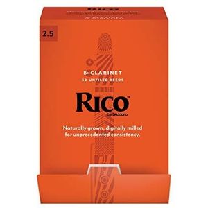 Rico bladeren voor Bb klarinetten – dunnere, niet-Amerikaanse, traditionele bladeren voor helder geluid – 2,5 blaninetbladen