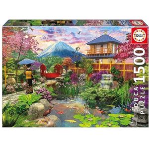 Educa - Japanse tuin | Puzzel van 1500 stukjes voor volwassenen. Afmetingen: 85 x 60 cm. Inclusief staart Fix puzzel. Vanaf 14 jaar (19937)