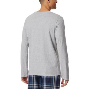 Schiesser Schiesser Herenshirt met korte mouwen, ronde hals, biologisch katoen, mix + ontspanning, pijama-top voor heren, Grijs gemêleerd_182180