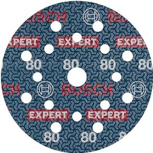 Bosch 6 x EXPERT O780, 125 mm schuurschijf (voor hardhout, schilderen op hout, Ø 125 mm, korrel 80, professionele accessoires voor excentrische schuurmachine)