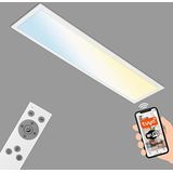 BRILONER - Intelligente led-plafondlamp, wifi, ultravlak, CCT, dimbaar, spraakbediening, wit, 1000 x 250 x 66 mm