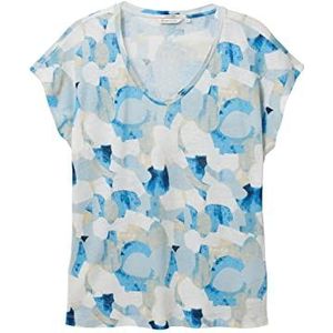 TOM TAILOR 1036774 T-shirt dames, 32135 - Patroon blauwe vormen