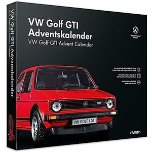 VW Golf GTI Adventskalender, rood, metalen modelbouwpakket in maatstaf 1:43, incl. soundmodule en 52-zijdig notitieboek