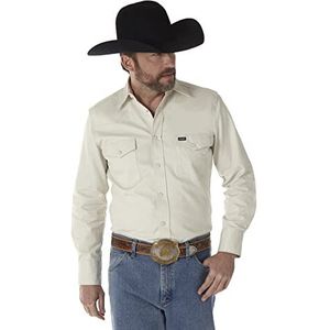 Wrangler Westernshirt met lange mouwen voor heren - Kaki, Steen