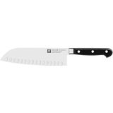 ZWILLING Santoku mes, lemmet: 18 cm, groot lemmet, roestvrij staal, zwart handvat, serie Professional S